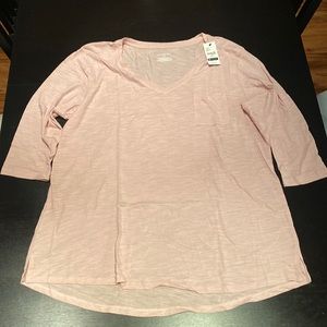NWT LANE BRYANT Blush 3/4 Sleeve V Neck